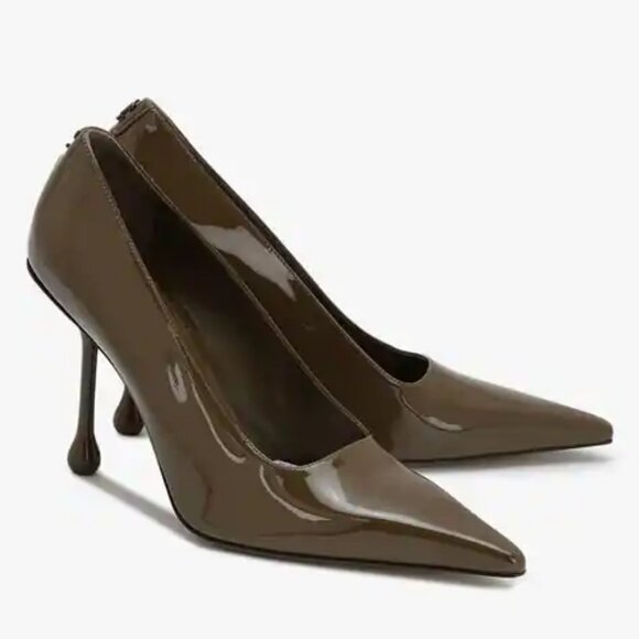 NIB$895 Jimmy Choo Ixia 95mm Patent Leather Pumps Point Toe Martini Heel 38.5 8 - Picture 2 of 15
